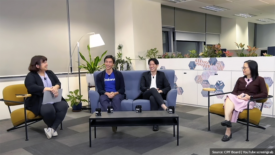 CPF Board investing 101 webinar, 30 March 2023, with Georgina Gao, Endowus CEO Gregory Van, Thong Jun Xi, and Ong Hwee Beng